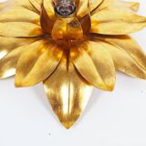 Gilded vintage florentine flush mount light