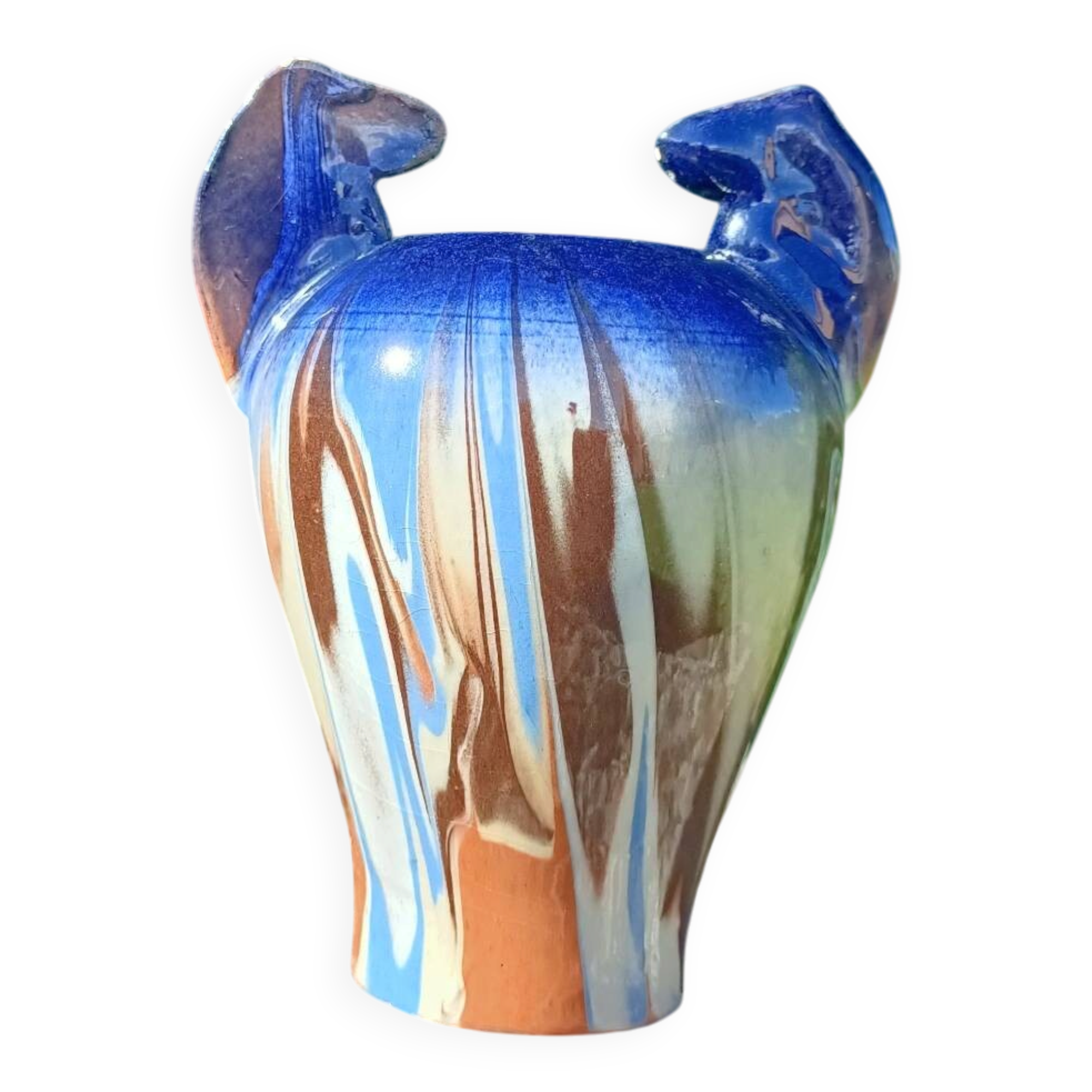 Ceramic vase with equestrian motif