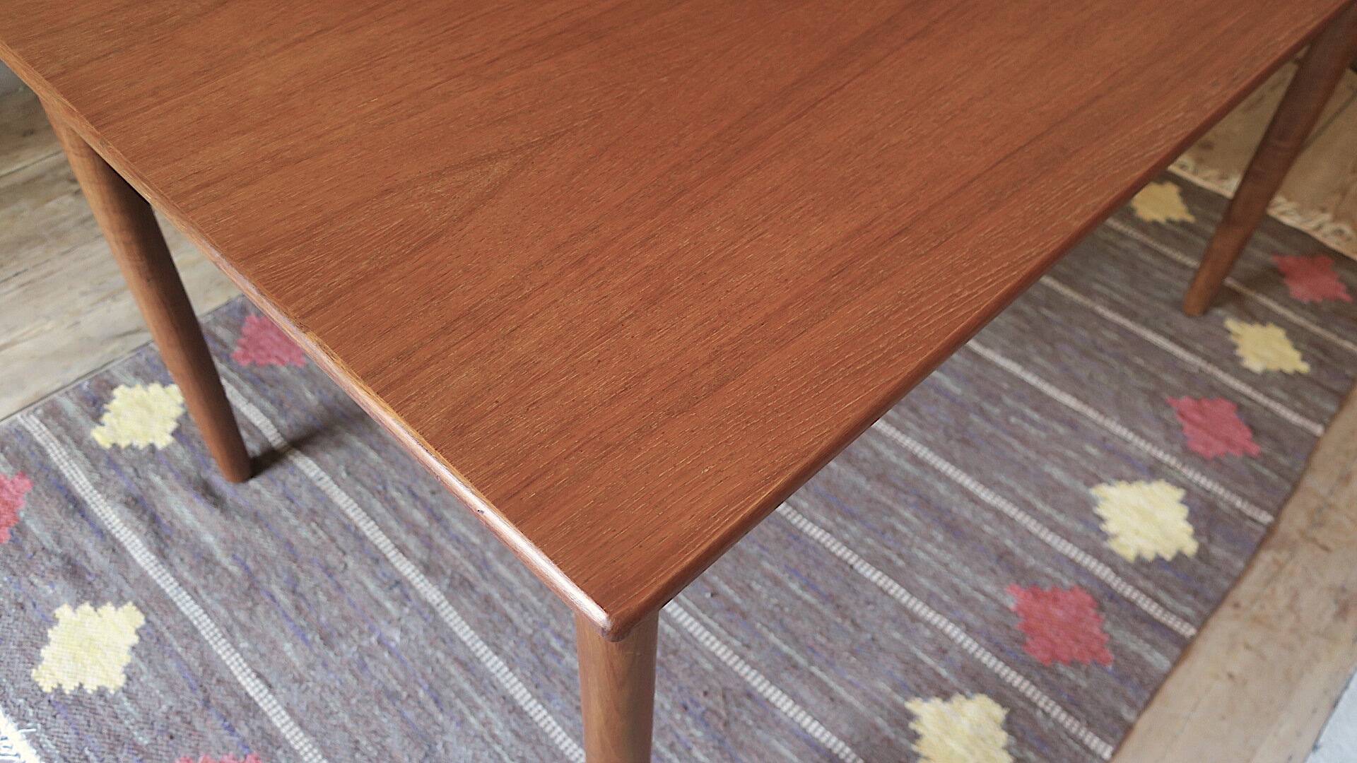 Large mid-century teak extendable dining table 244 x 90 cm, Denmark 1960s
