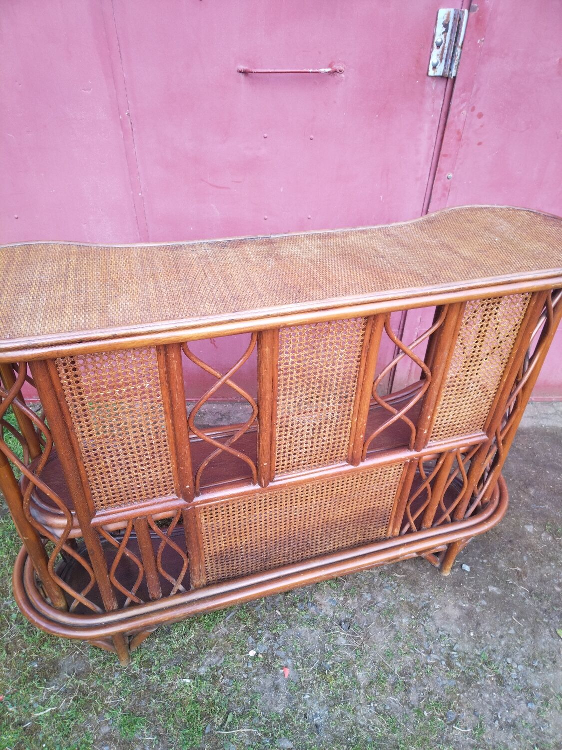 Rattan bar and canning 60's