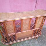 Rattan bar and canning 60's