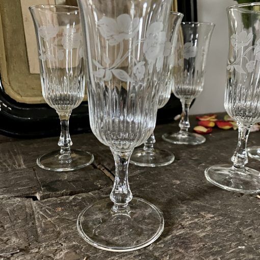 Series of 6 champagne flutes