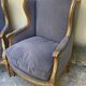 Duo de fauteuils anciens  à oreilles - style Louis XVI - A. Bastet