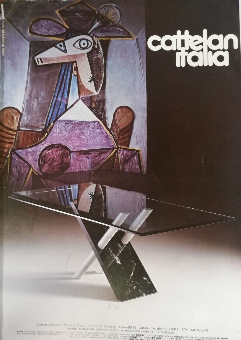 Italian Carrara marble dining table 1970s