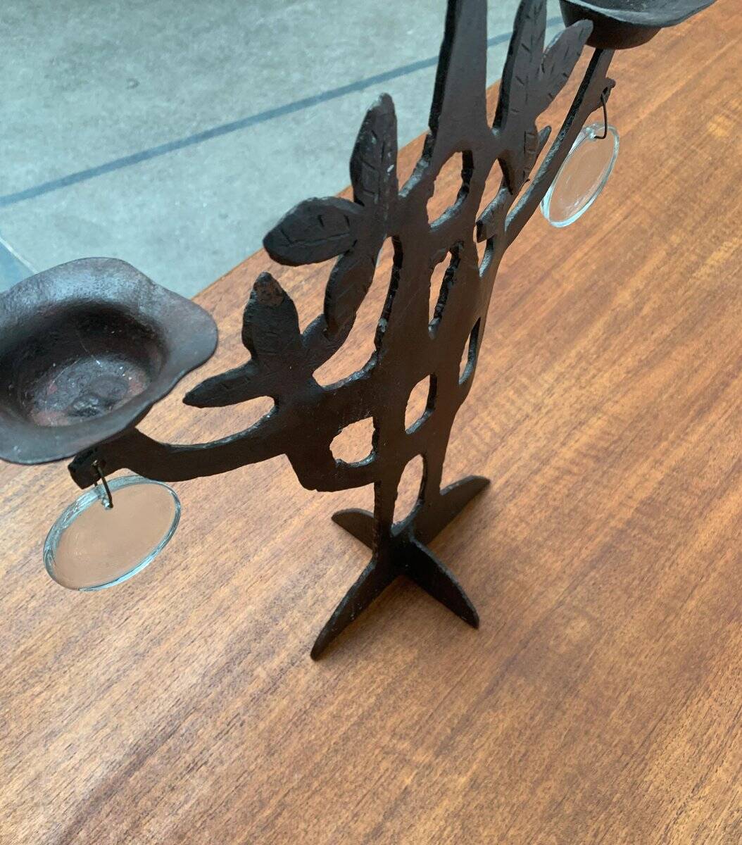 Brutalist Mid-Century Tree of Life Candle Holder by Bertil Vallien for Kosta Boda
