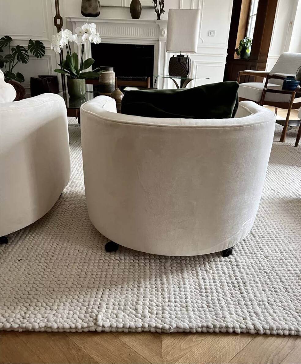 Mid-Century Modern Italian Armchairs on casters, 1970s (3 available)