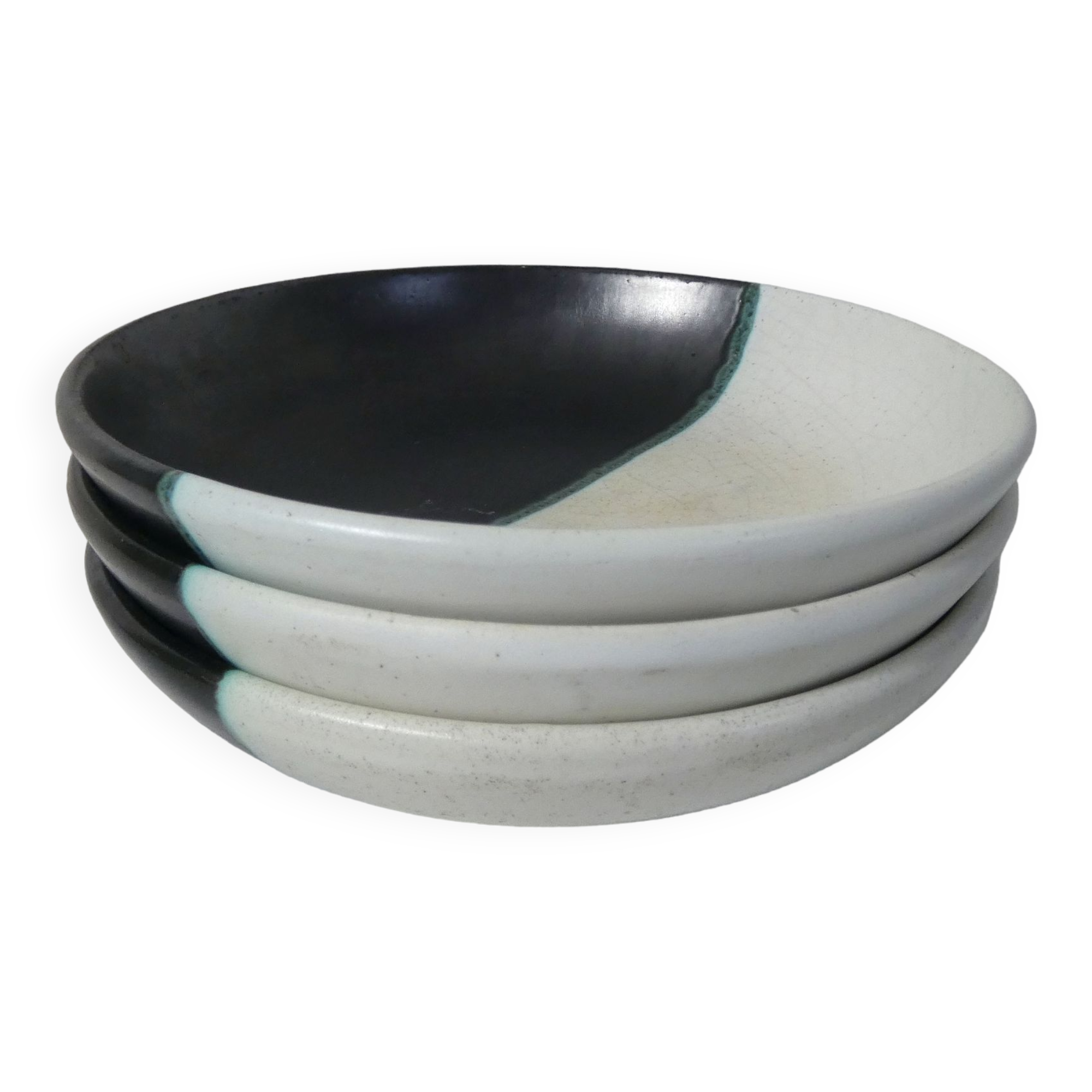 3 Vallauris ceramic plates signed Cerenne