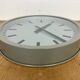 Grey Industrial Station Wall Clock from Nedklok, 1960