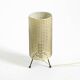 Original 1950s brass tripod table lamp with a perforated metal lampshade