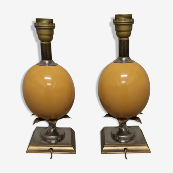 Pair of lamps feet "ostrich egg"