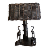 Lampe vintage en ébène massif