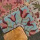 4 Scandinavian Brutalist chairs from Maison Regain, solid wood and floral fabric