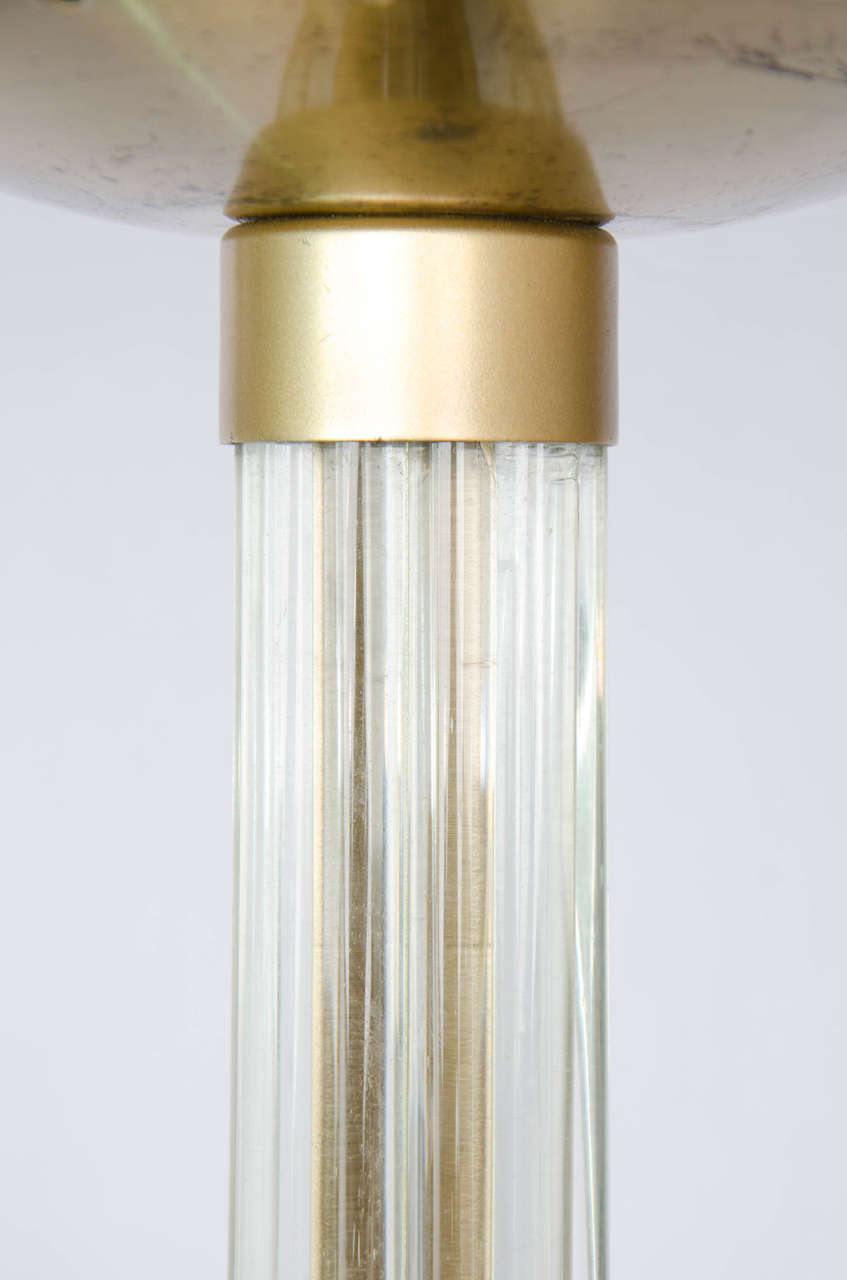 Floor lamp in glass & metal 1940s