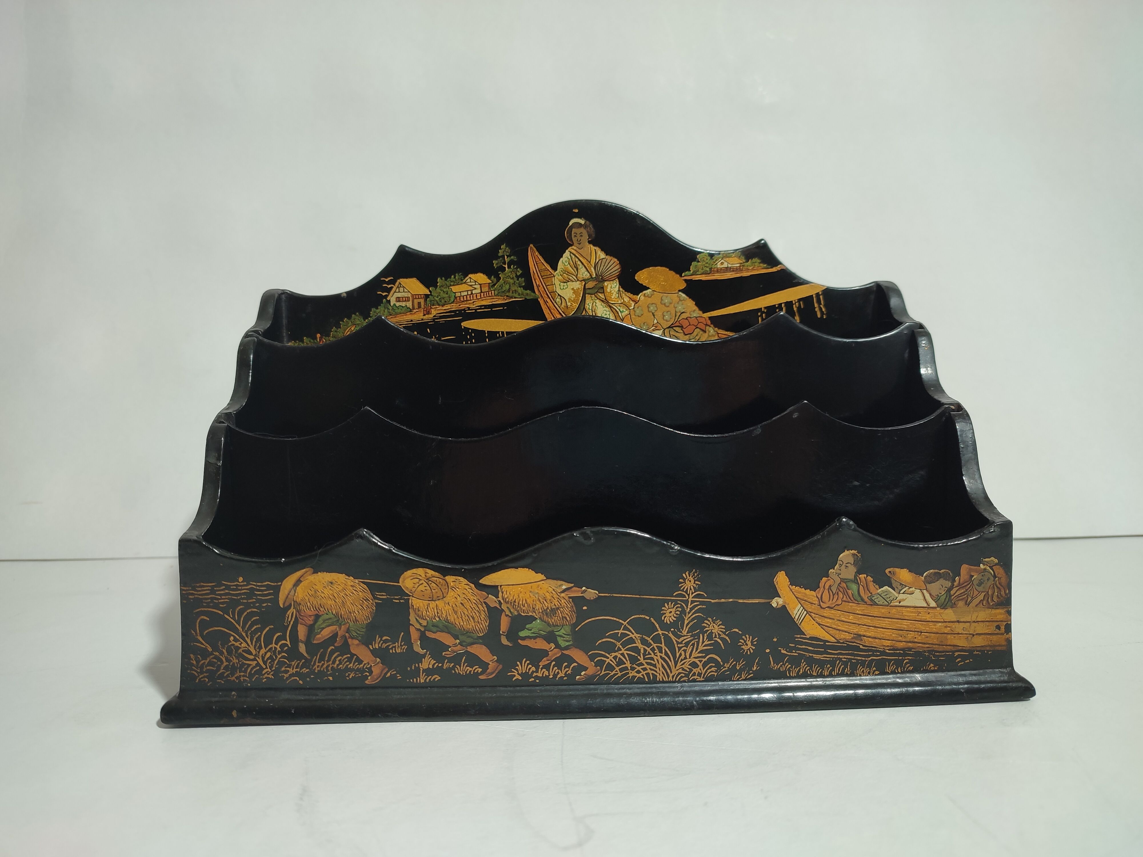 Letter holder Napoleon III Boiled cardboard