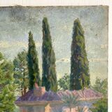 Southern landscape painting, canvas on stretcher