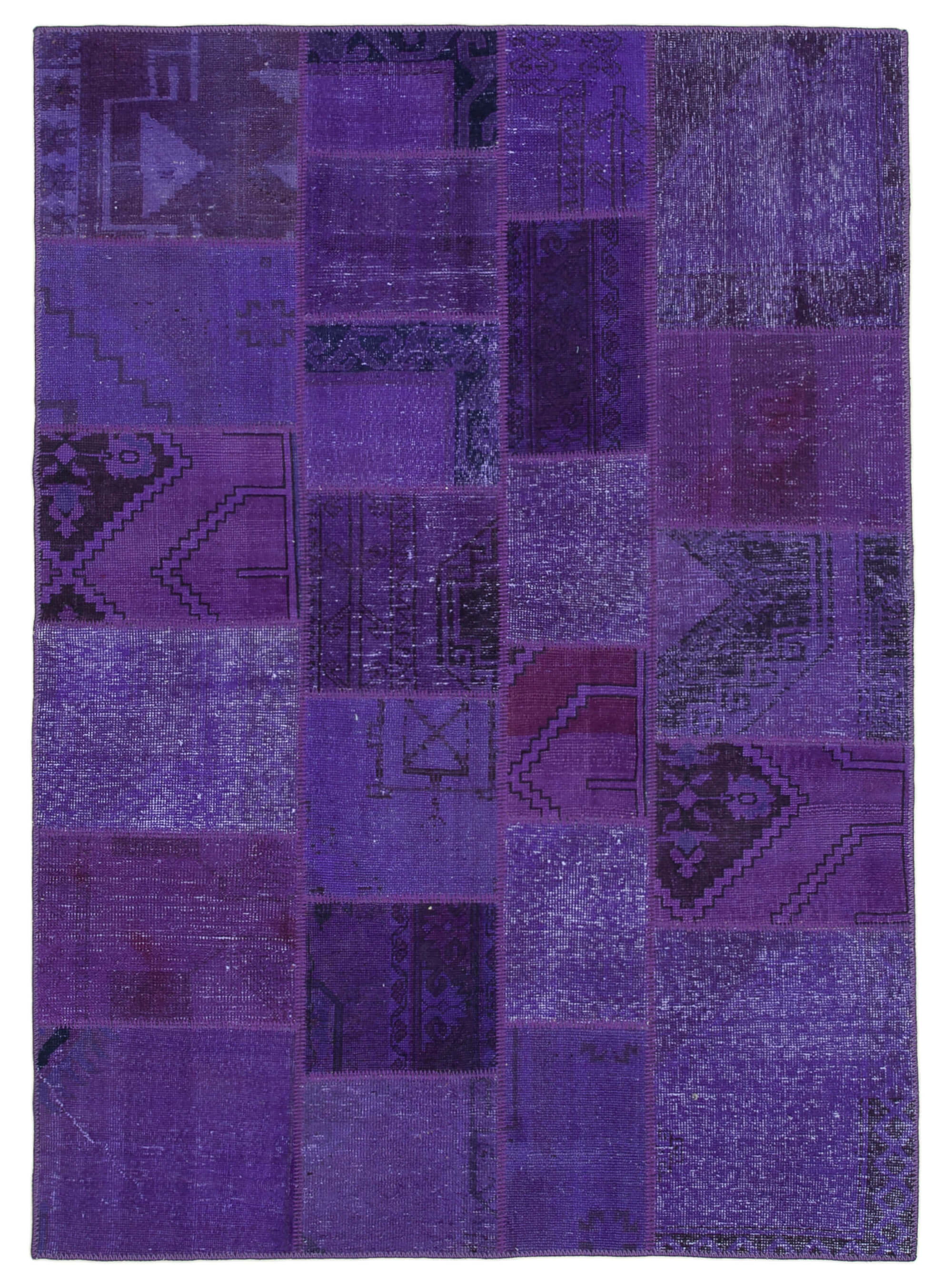 Handmade anatolian vintage 171 cm x 241 cm purple patchwork carpet