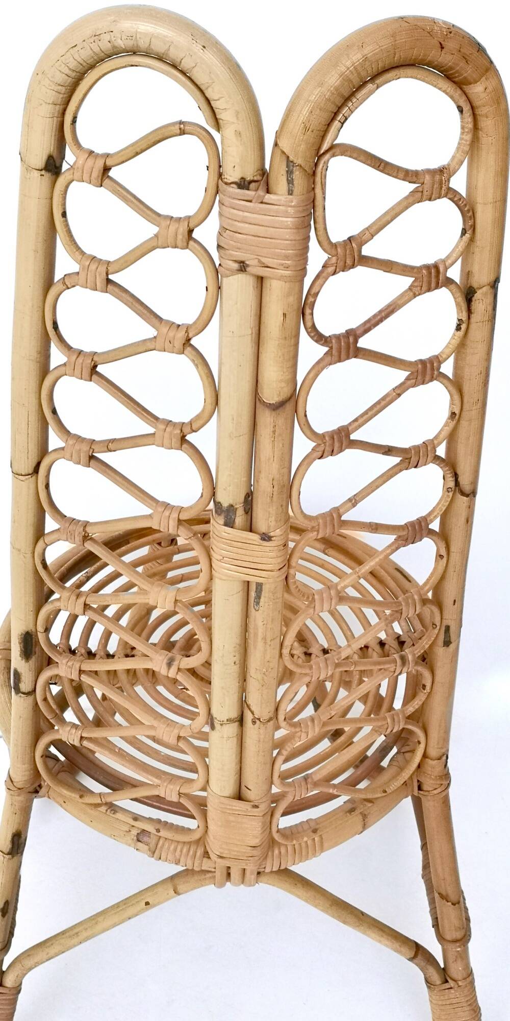 Ensemble de trois chaises de jardin en bambou, Italie