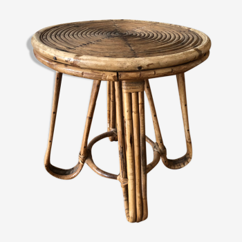 Tabouret vintage en rotin