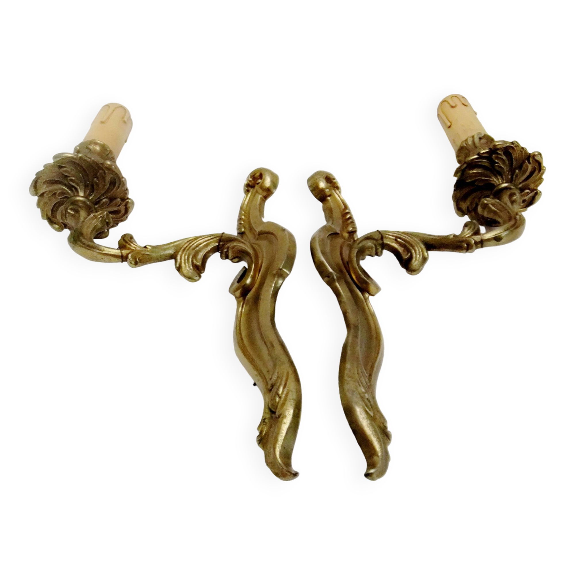 Wall light pair solid bronze Registered Model candle holder