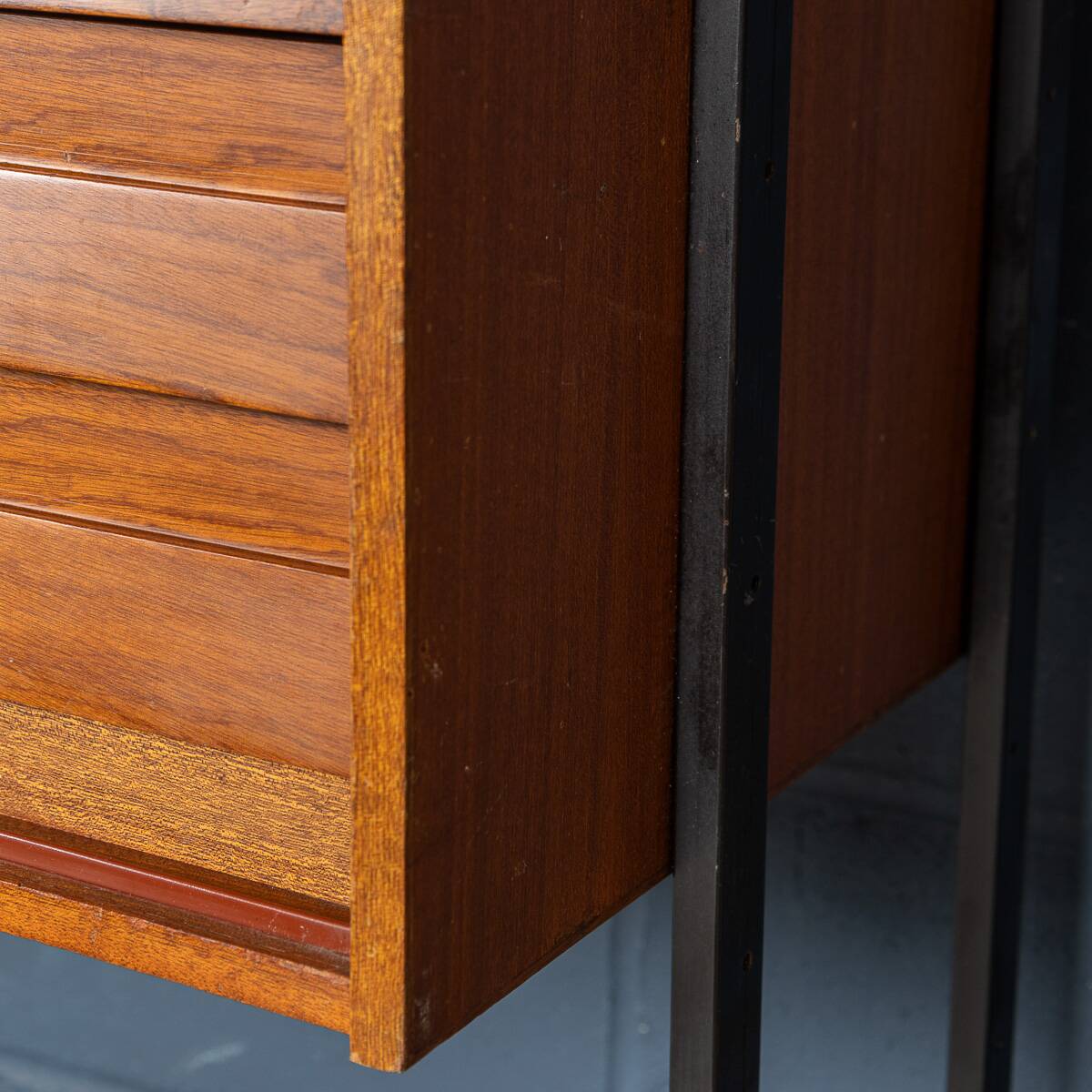 Vintage 20thc italian modular teak wall cabinet c.1960