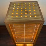 Vintage wooden and wicker lamp