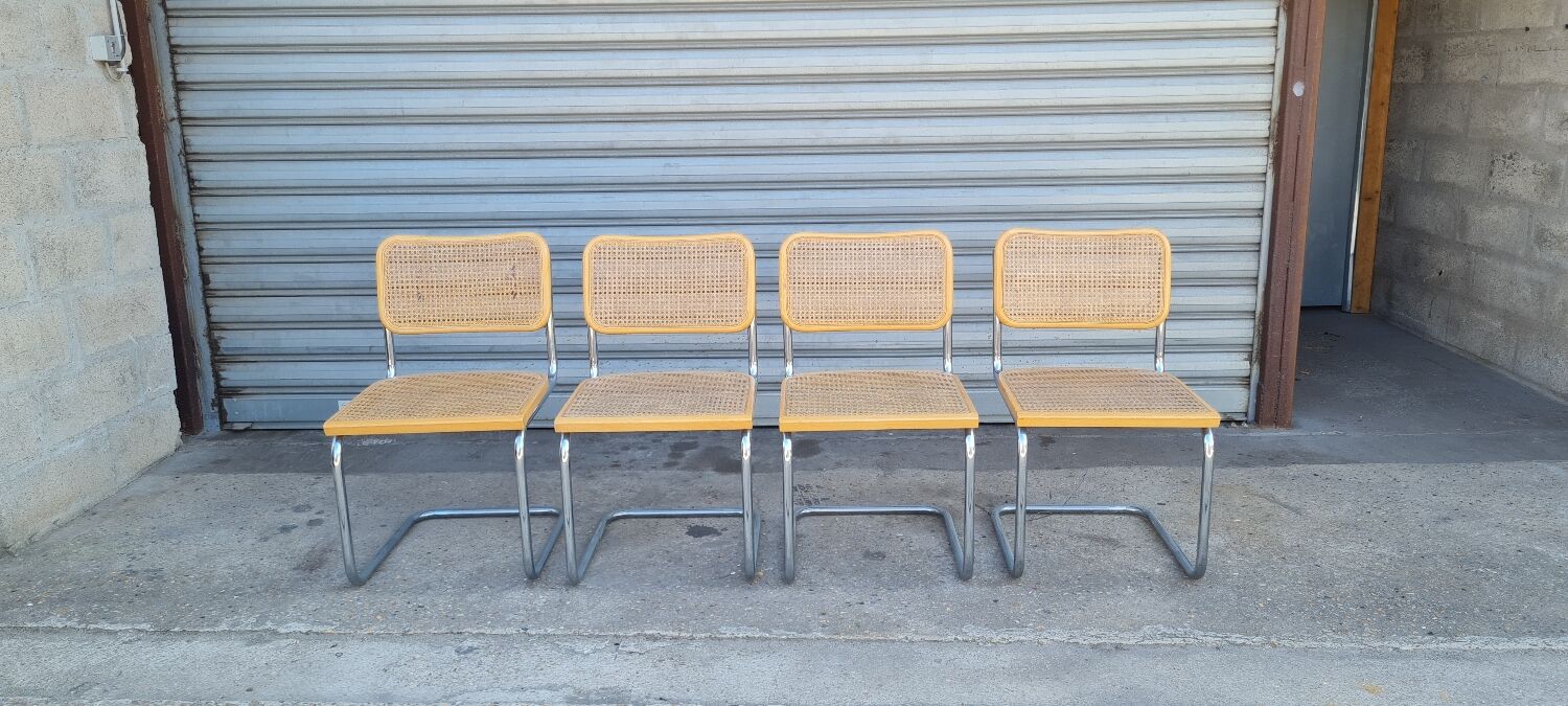 Set of 4 chairs cesca B32 by Marcel breuer