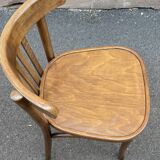 Set of 4 Viennese chairs Curved wood Restaurant Paris bistro Fischel 50s vintage Bentwood Ton st