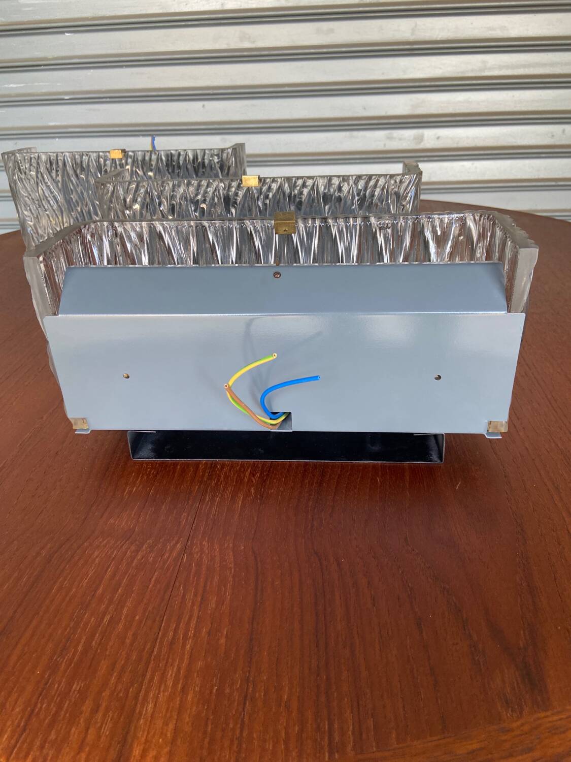 3 molded glass sconces 1950