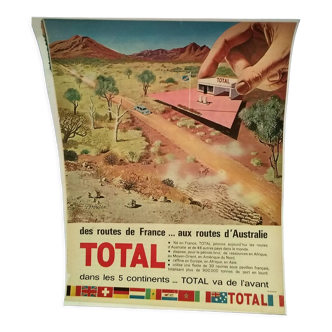 Publicité, station Total, illustration issue revue d'époque