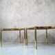 Ensemble de 3 tables basses en laiton minimalistes italiennes, années 1970