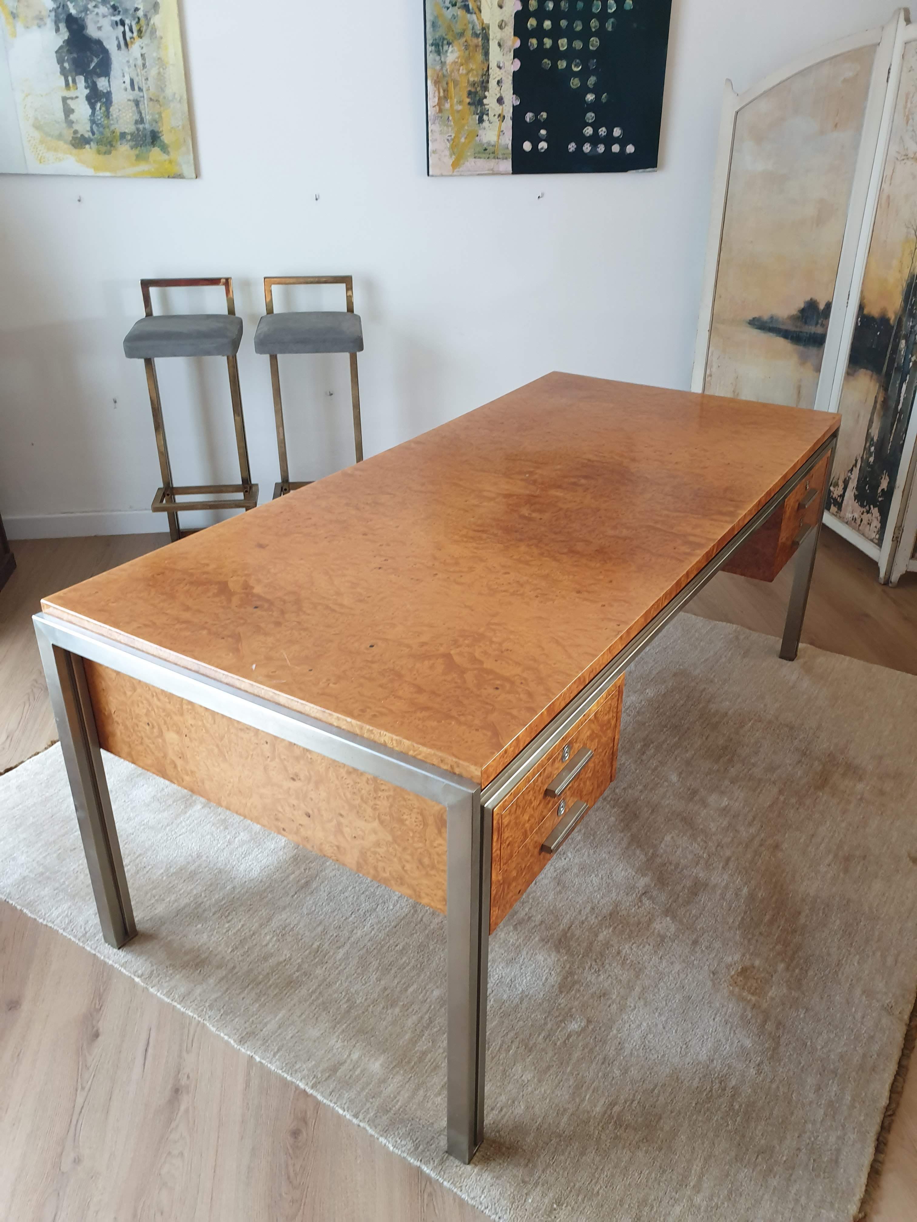 Large desk in burlwood