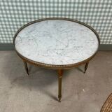 Marble and brass coffee table