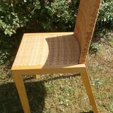 Chaise en bois et osier