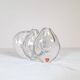 Midcentury Set of 3 Vases and Plate in Clear Crystal Glass Orrefors Sweden 1950