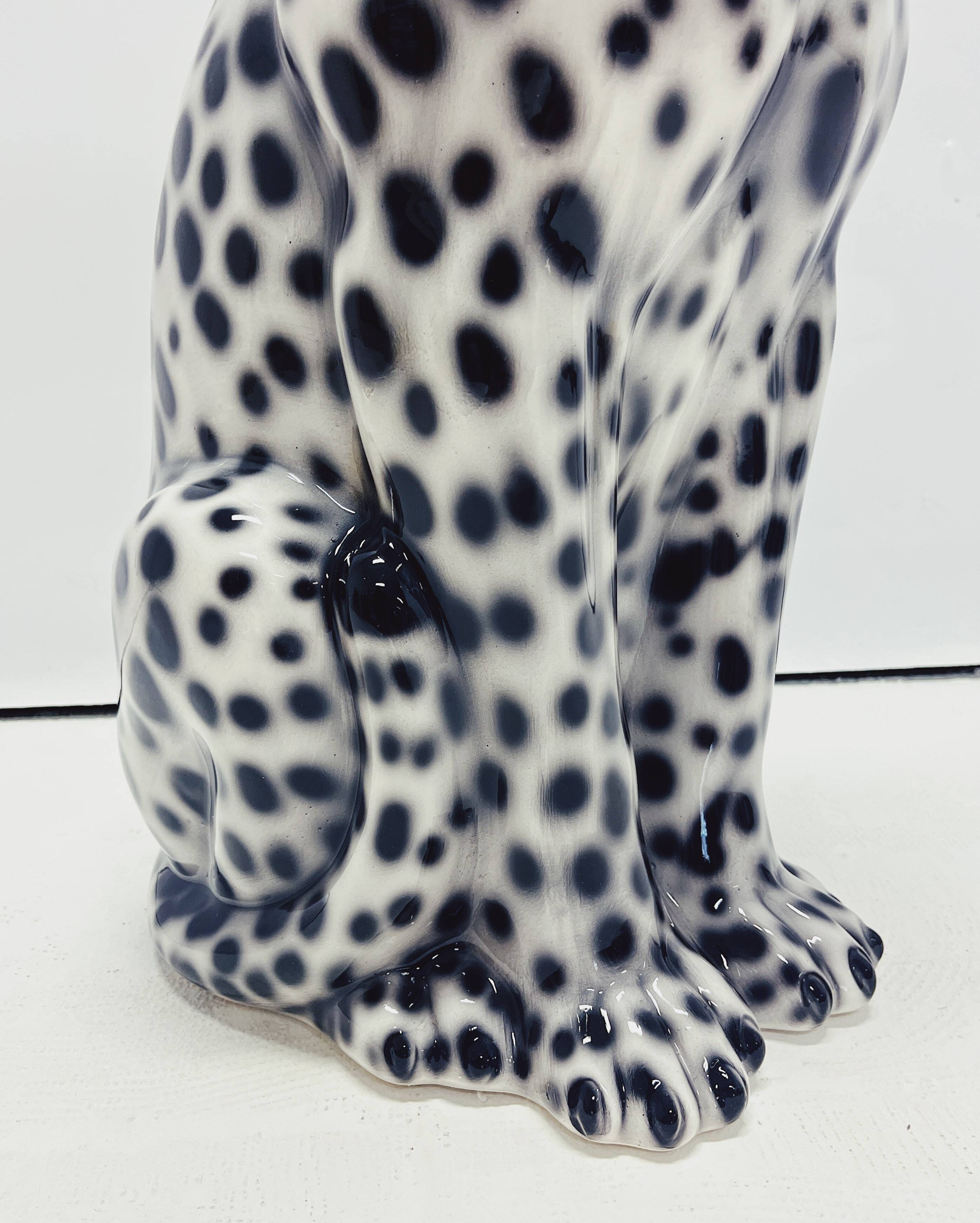 Ceramic Statue Leopard White