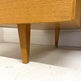 Vintage desk with 4 drawers, 1 door, 1 locker
