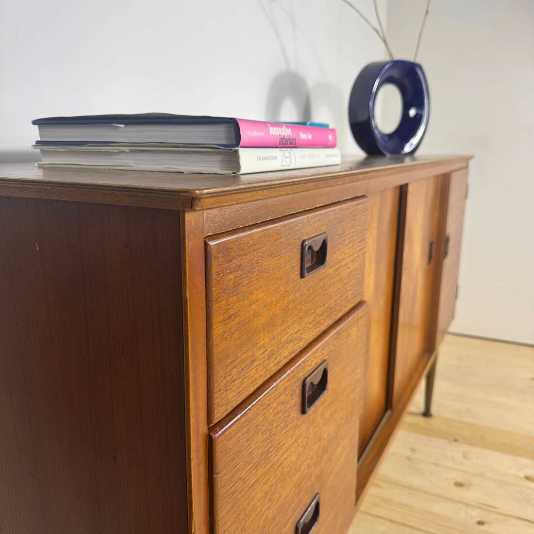 Danish teak sideboard – Mid-century credenza from the 1960s