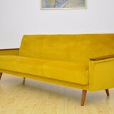 Velvet Daybed Sofa with fold-out function, 1960s