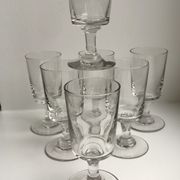 set of 7 glasses with molded glass stems old early twentieth century