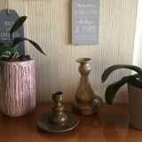 Candlestick enamelled stoneware