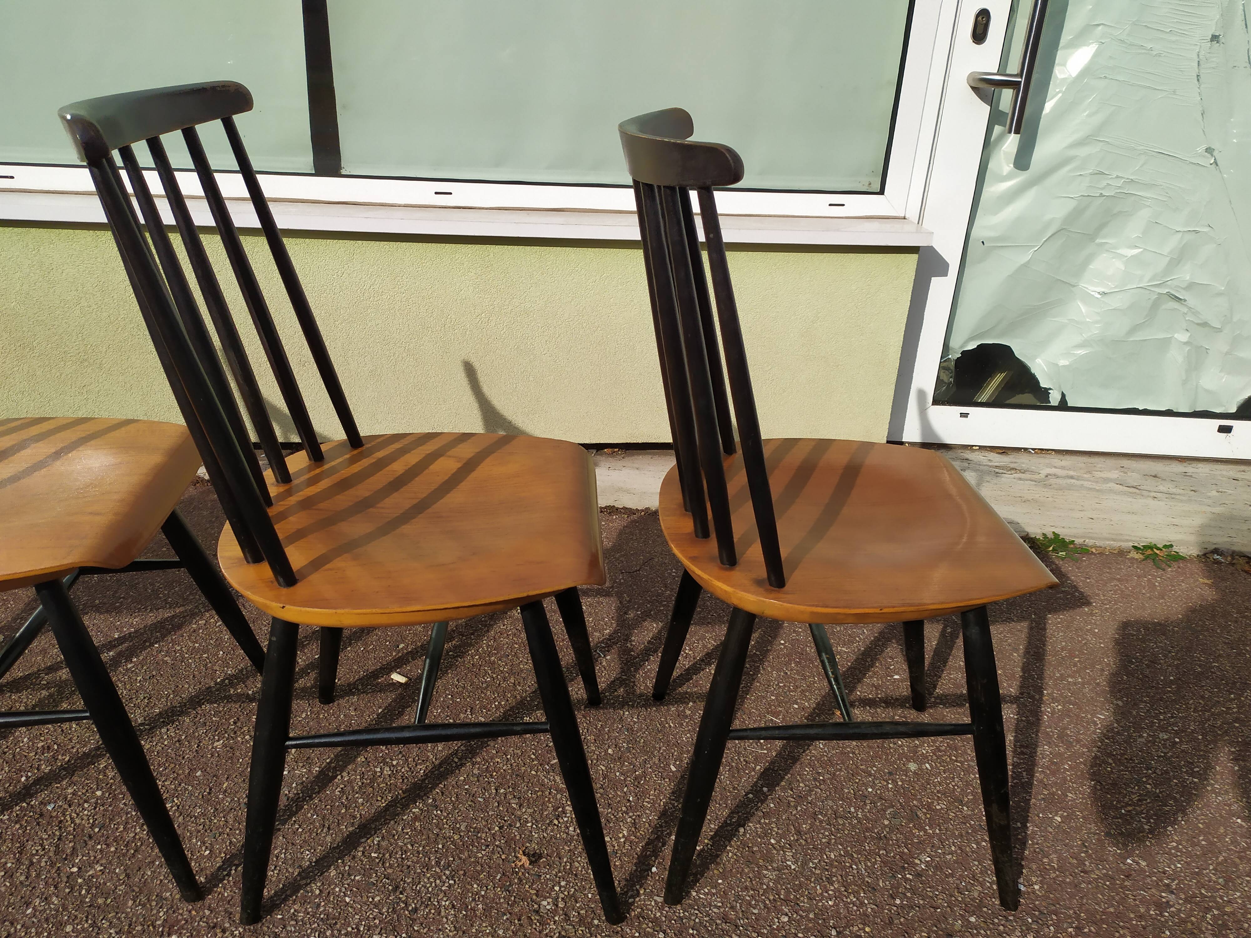 Set of 4 Scandinavian Chairs Fanett by Ilmari Tapiovaara, 60s