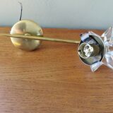 Paire d'appliques vintages laiton et verre