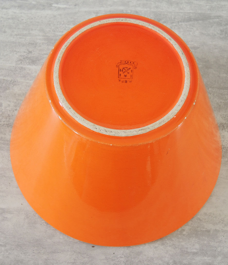 Orange earthenware salad bowl MBFA Pornic