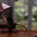 Red mushroom vintage clamp lamp