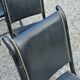 Set of 6 folding chairs, 70s design, 3 leather, 3 moleskin