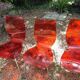 set of 3 vintage plexiglass chairs