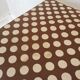 Set of 2 Vintage Wooden Dining Chairs: Brown & White Polka Dot Fabric 80s