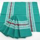 7 green cotton napkins - Basque Country France - vintage 60s