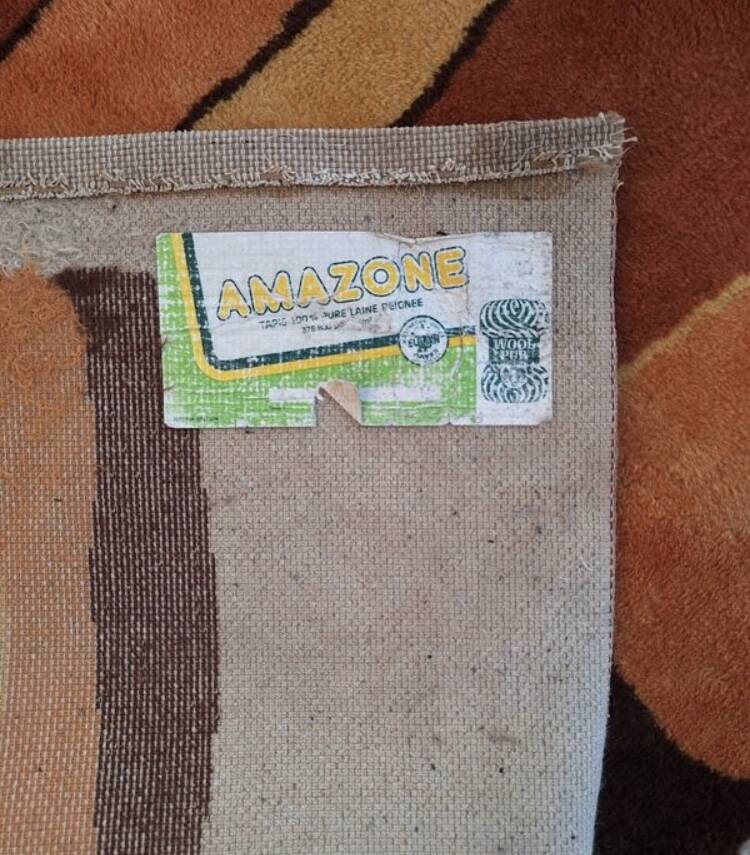 Large vintage graphic Amazon rug