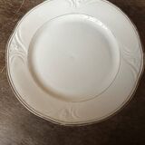 6 porcelain plates Art Nouveau period White and gold border - Diameter 23 cm